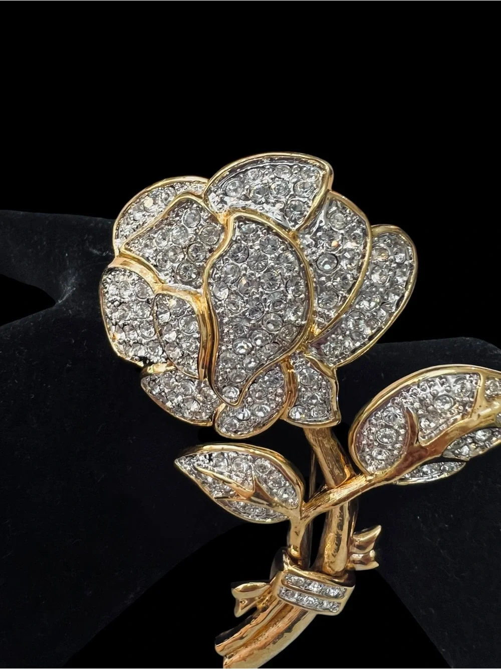 Nolan Miller Glamour Collection Gold Tone Rose Brooch VTG